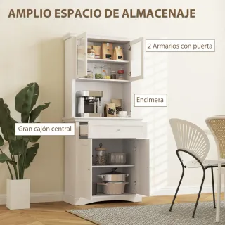 Alacena Cocina Blanca con Cajón y Estantes
