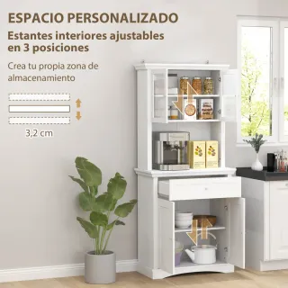 Alacena Cocina Blanca con Cajón y Estantes