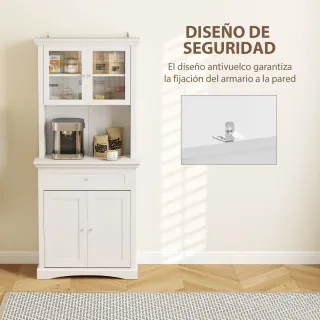 Alacena Cocina Blanca con Cajón y Estantes