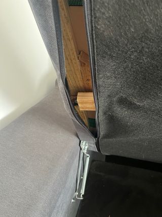 Sofá chaiselongue gris tela