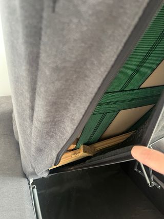 Sofá chaiselongue gris tela