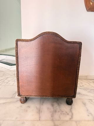 Mesita auxiliar vintage mimbre y madera