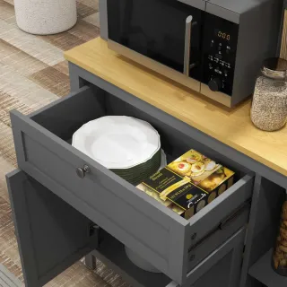 Alacena Cocina Auxiliar Madera y Cristal