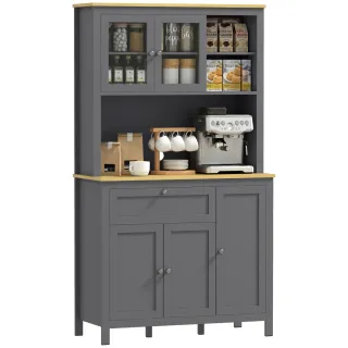 Alacena Cocina Auxiliar Madera y Cristal