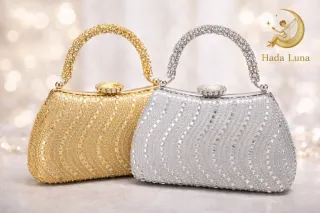 Lote 2 bolsos fiesta pedrería oro y plata