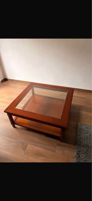 Mesa de centro madera y cristal