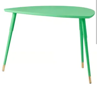 Mesita vintage diseño hoja naranja y color verde