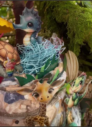 Tarta de pañales temática jungla