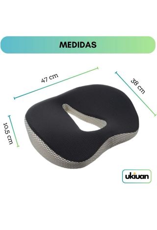 Cojín Ortopédico Viscoelástico Negro/Gris