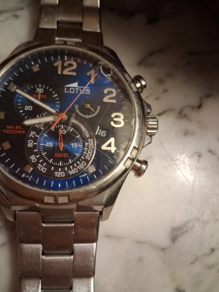 Reloj Lotus Cronógrafo Azul y Plateado
