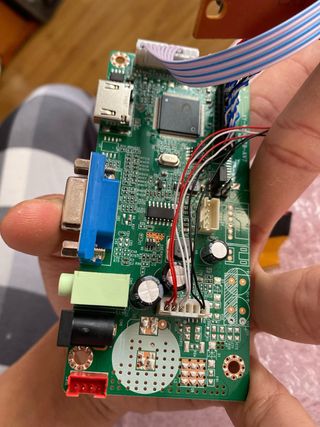 Placa de PC con cables