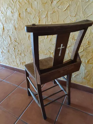 Silla Reclinatorio antiguo madera maciza