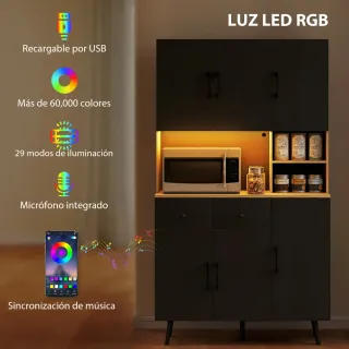 Alacena Cocina 6 Puertas LED RGB