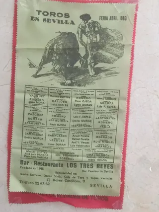 Carteles de Toros en Sevilla Feria Abril 1985