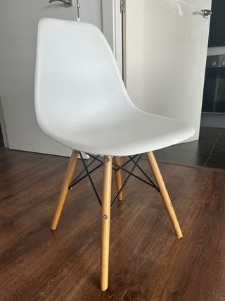 Mesa Comedor Cristal 120x80cm + 4 Sillas Nórdicas