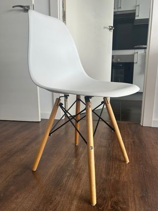 Mesa Comedor Cristal 120x80cm + 4 Sillas Nórdicas