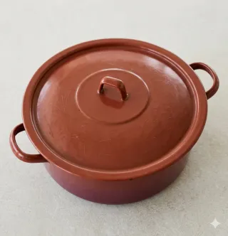 Olla de porcelana marrón gran tamaño