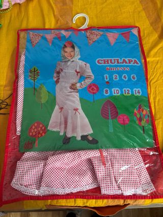 Traje Chulapa Niña Rojo Lunares 6 meses-1 año