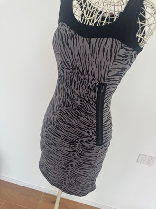 Vestito fantasia zebrata nero/grigio