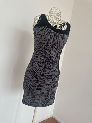 Vestito fantasia zebrata nero/grigio