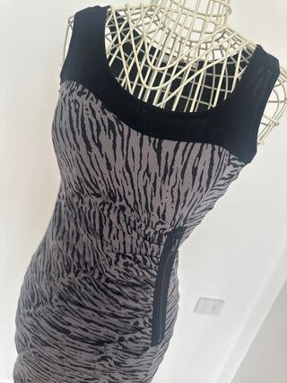 Vestito fantasia zebrata nero/grigio