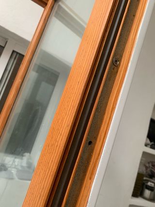 Puerta doble de cristal blanca