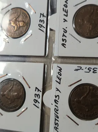 Monedas Guerra Civil Asturias y León 1937