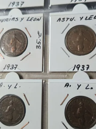 Monedas Guerra Civil Asturias y León 1937