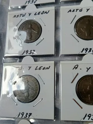 Monedas Guerra Civil Asturias y León 1937