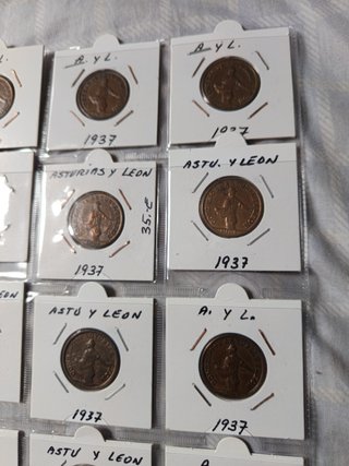 Monedas Guerra Civil Asturias y León 1937