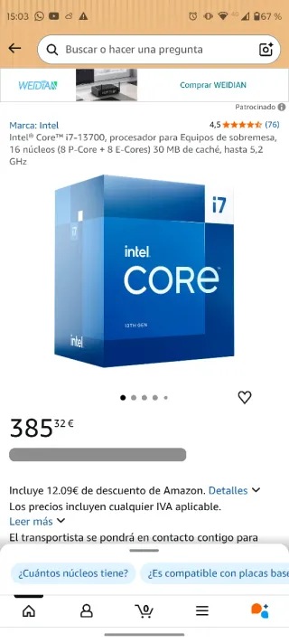 PC Gamer ECS i7 13700 32GB 3200Mhz 1TB M.2 4060TI