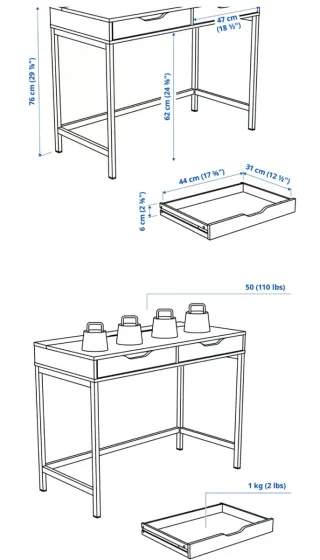 Scrivania ALEX Blu Grigio