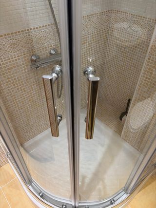 Mampara Ducha Redonda 90cm Cristal y Metal