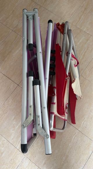 Tumbonas y silla de playa plegables