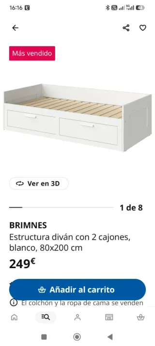 Estructura diván BRIMNES 2 cajones Ikea