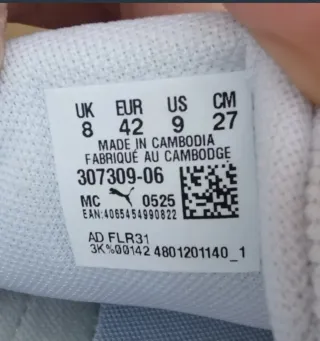 Zapatillas Puma BMW Blancas Talla 42