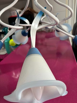 Lámpara de techo metálica y cristal