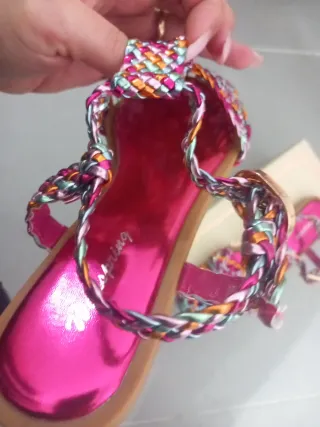 Sandali donna intrecciati multicolor