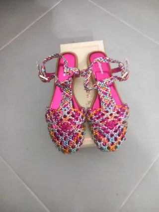 Sandali donna intrecciati multicolor
