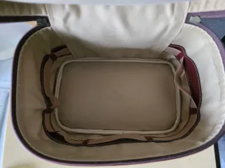 Neceser ante verde y napa marrón