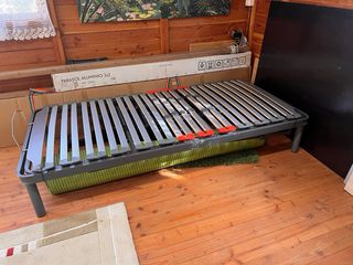 Cama articulada metálica y madera 90x190