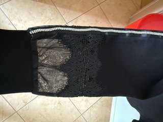 Giacca Liu Jo nera con strass e pizzo Tg S