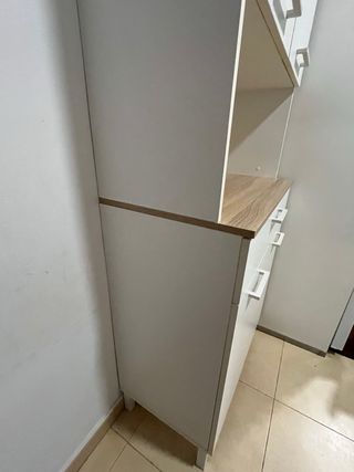 Mueble Estantería Cocina Blanco y Madera