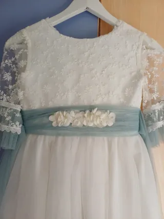 Vestido de Comunión Blanco con Flores