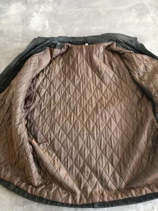 Cazadora Gruesa Piel Hombre Talla 54 Negra