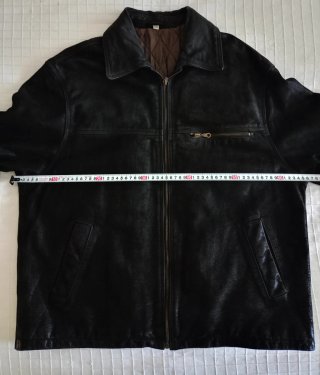 Cazadora Gruesa Piel Hombre Talla 54 Negra