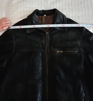 Cazadora Gruesa Piel Hombre Talla 54 Negra