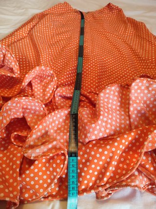 Falda flamenca naranja lunares blancos