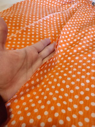 Falda flamenca naranja lunares blancos