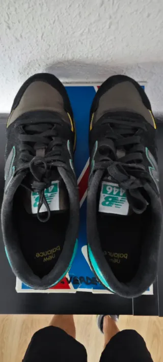 New Balance 446 U446SMKG T42 Negro Verde Amarillo
